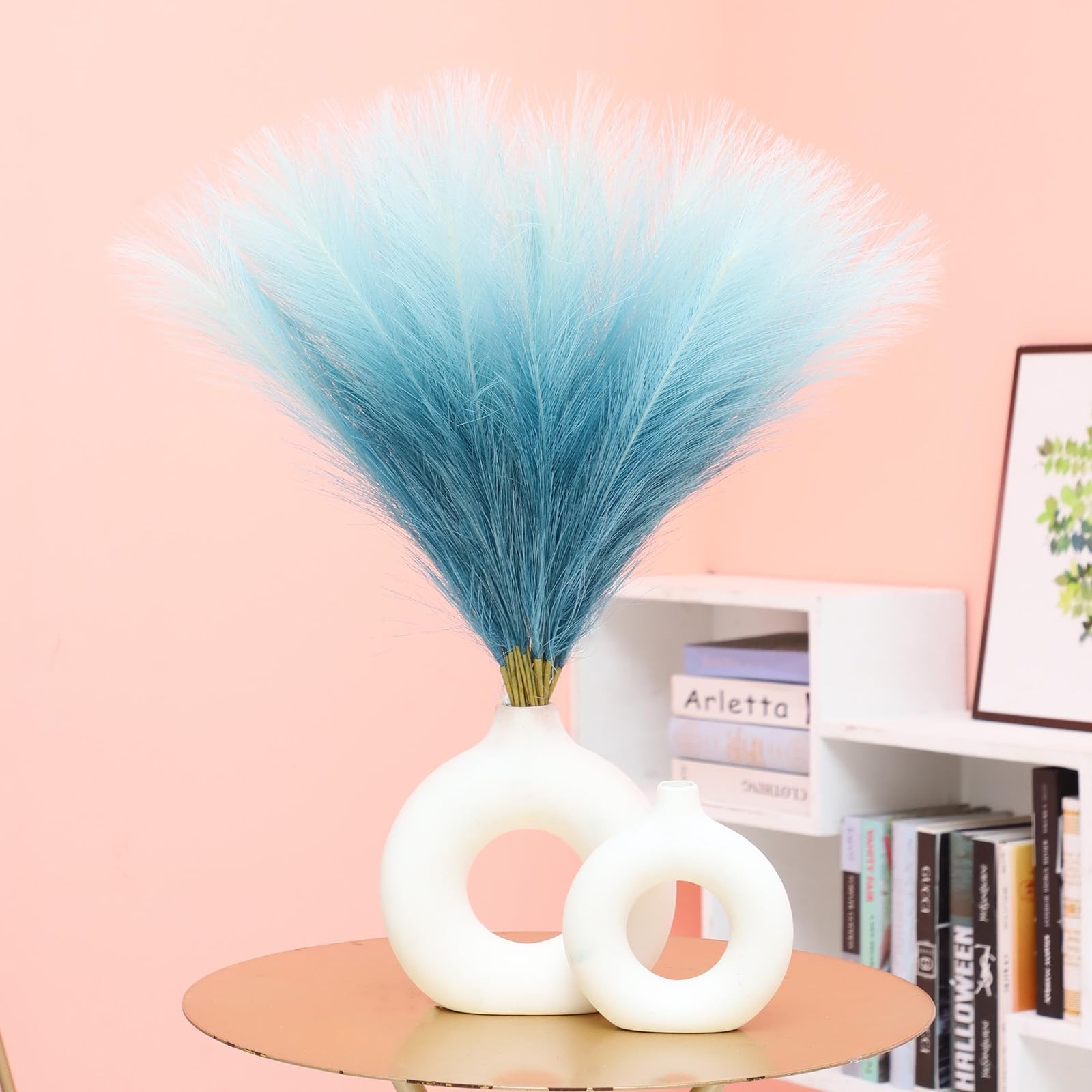 Faux Pampas Grass Decor 17.7 Inch 30pcs, Pompas Grass Flower Arrangement and …