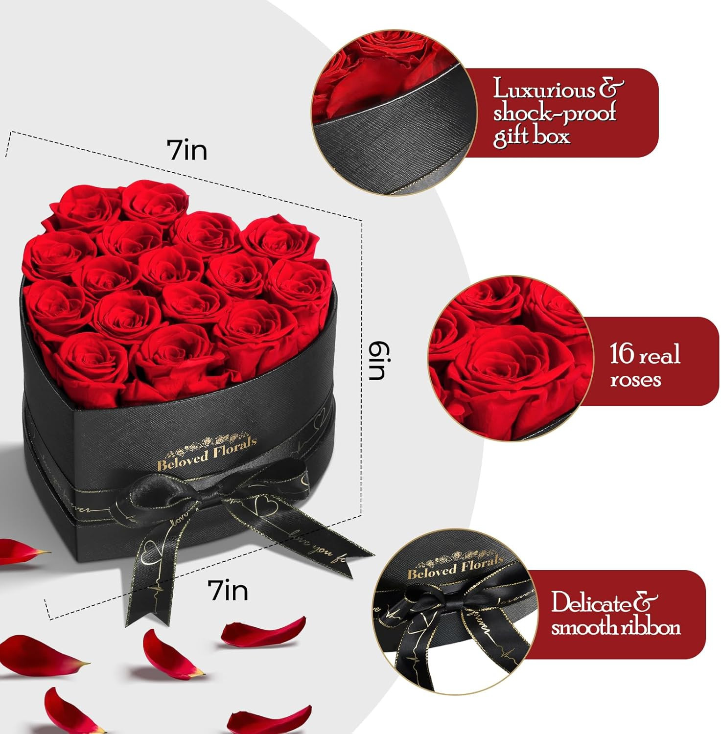 16 Preserved Flowers Rose Birthday Gifts for Women Her Mom Wife Girlfriend Grand