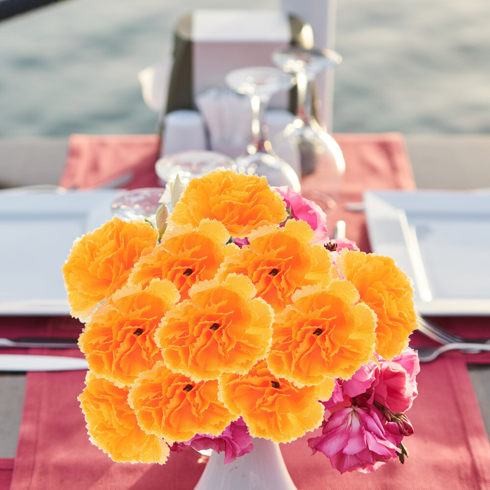 50PCS Wedding Marigold Flowers Marigold Flower Head Artificial Marigold Flowers