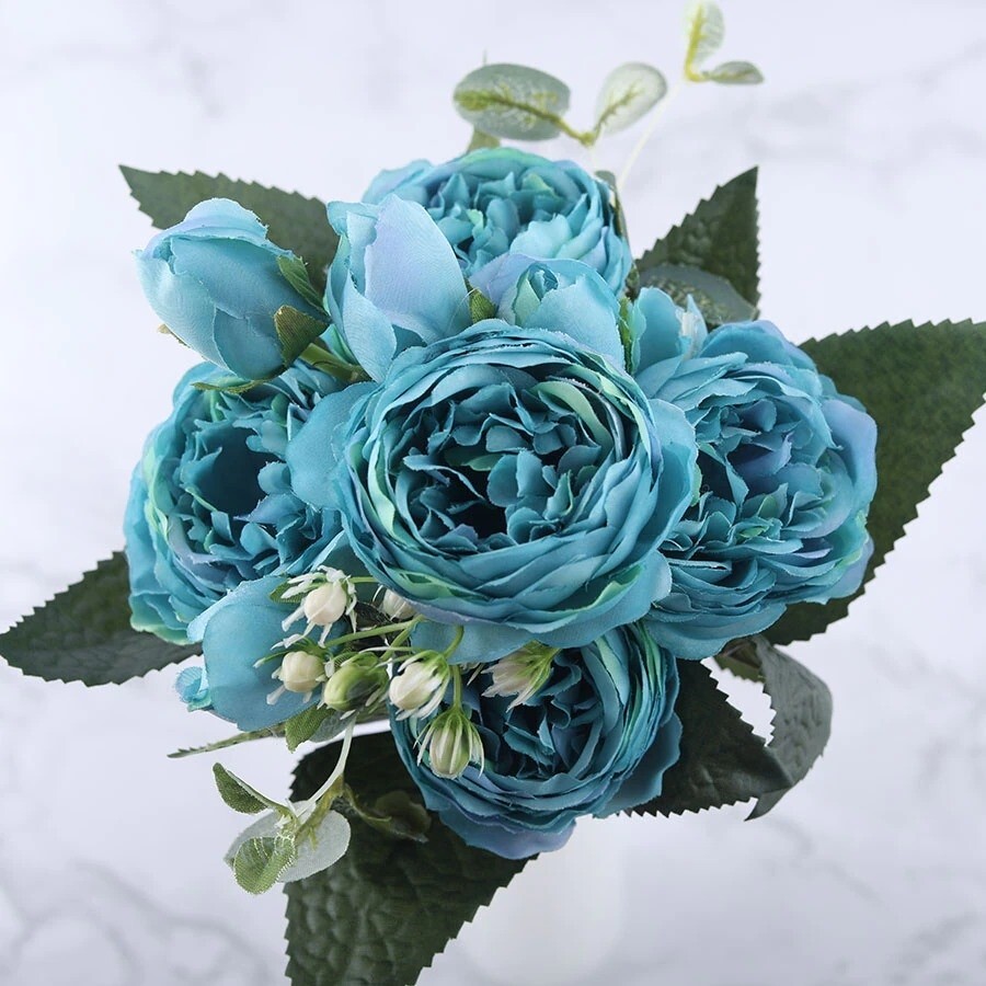 Rose Flowers Bouquet Peony Artificial for Home, Wedding Indoor Decoration