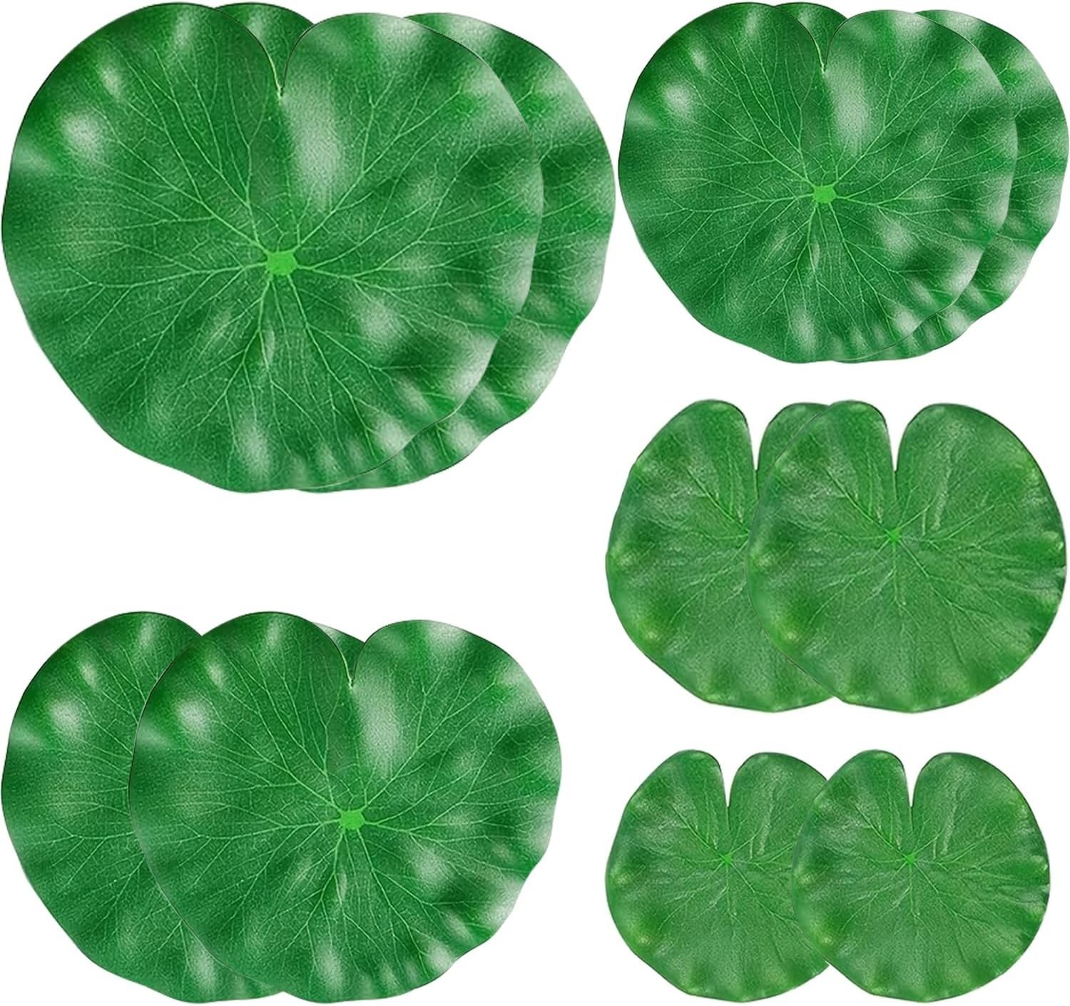 Artificial Floating Lily Pads 10PCS Lotus Leaves Pond Decor for Koi Fish Pool