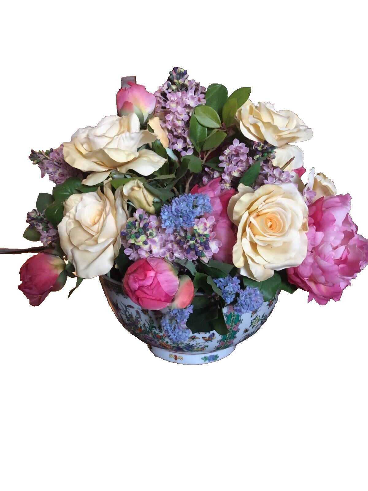 18″ H Mixed Floral Artificial Arrangement in Imari bowl-Neiman Marcus