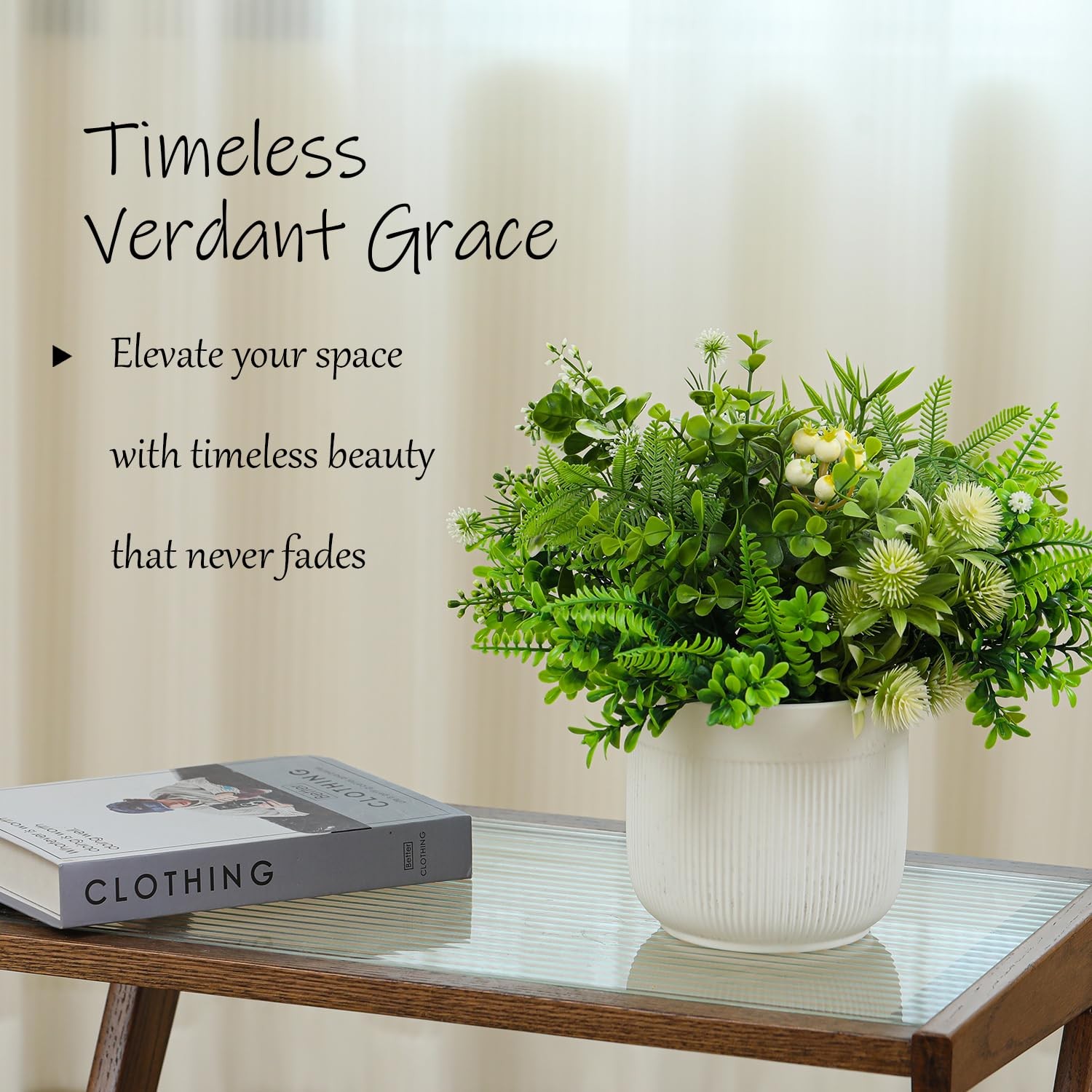 Fake Plants with Ceramic Pots, Artificial Plants Indoor, Faux Plant Flowers f…