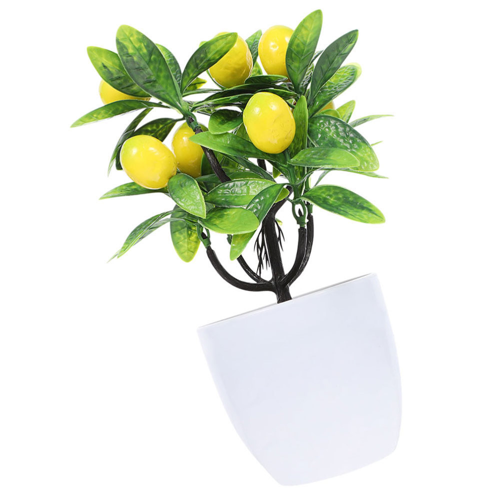 Artificial Potted Plant Fake Fruit Lemon Tree Simulated Fruit Tree Ornament