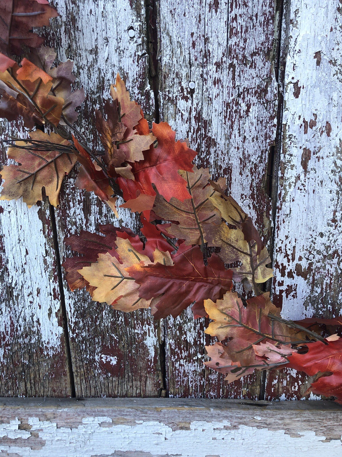 Brilliant Oak Fall Leaf Garland 18 FT Autumn Artificial Fall Leaves Wedding