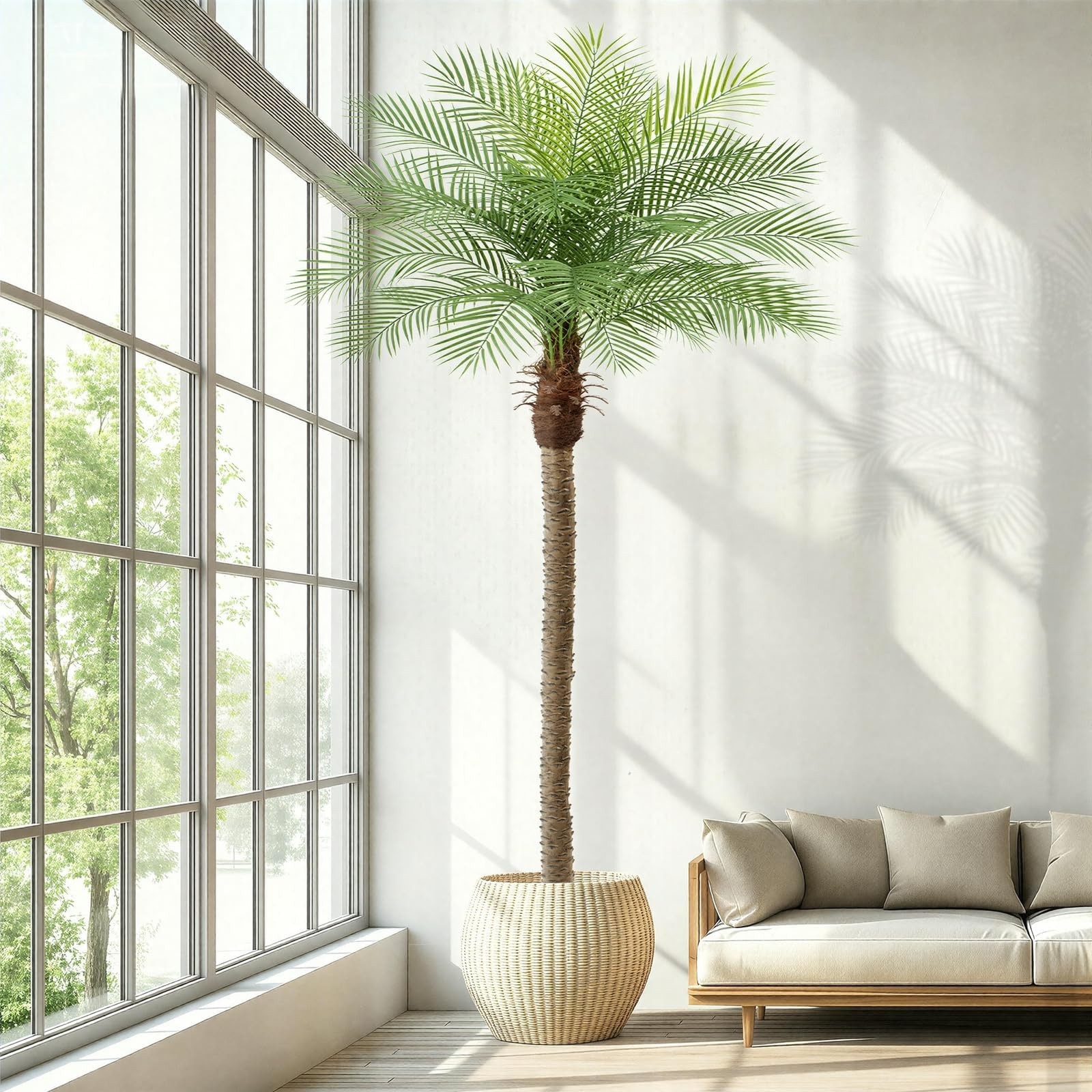 9ft Artificial Phoenix Palm Tree Tall Artificial Palm Trees with 21 Adjustabl…