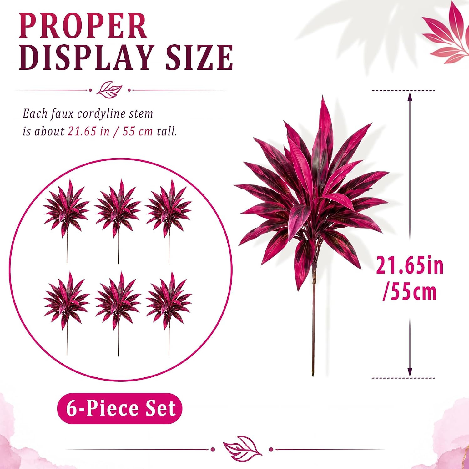 6 Pcs UV Resistant Faux Tropical Plants for Garden Patio Home Decor