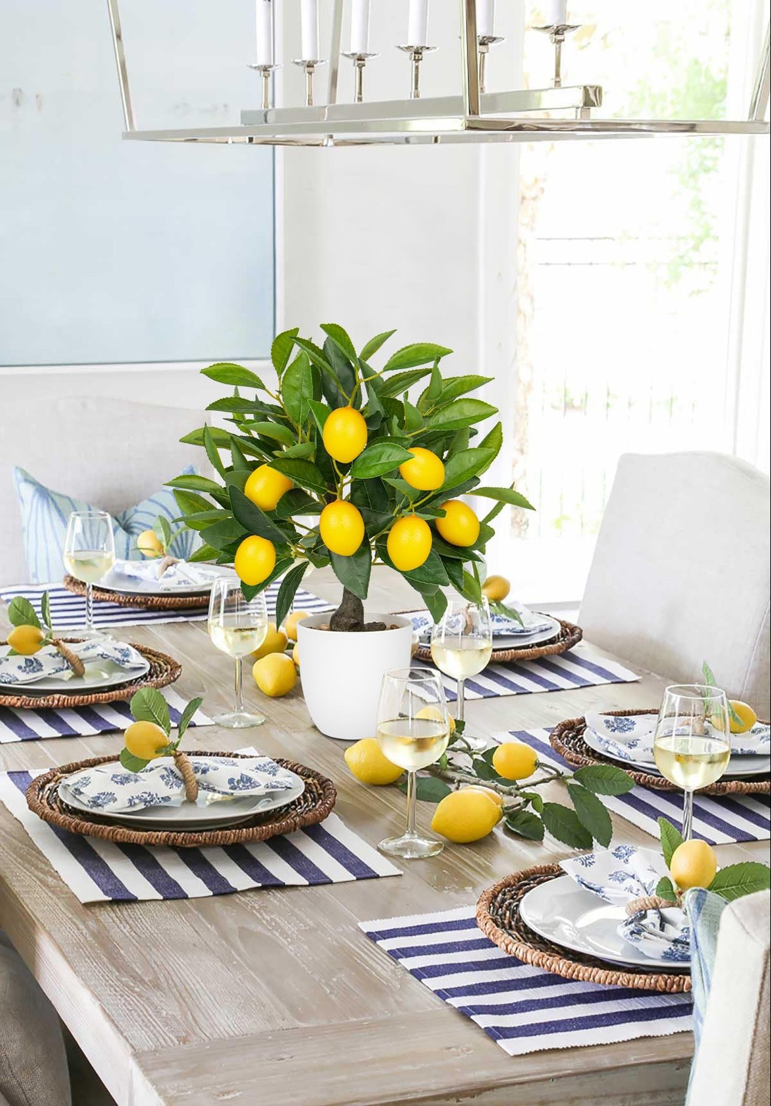 Artificial Potted Plants 15.7 inches Fake Lemon Tree Artificial Lemons Citrus…