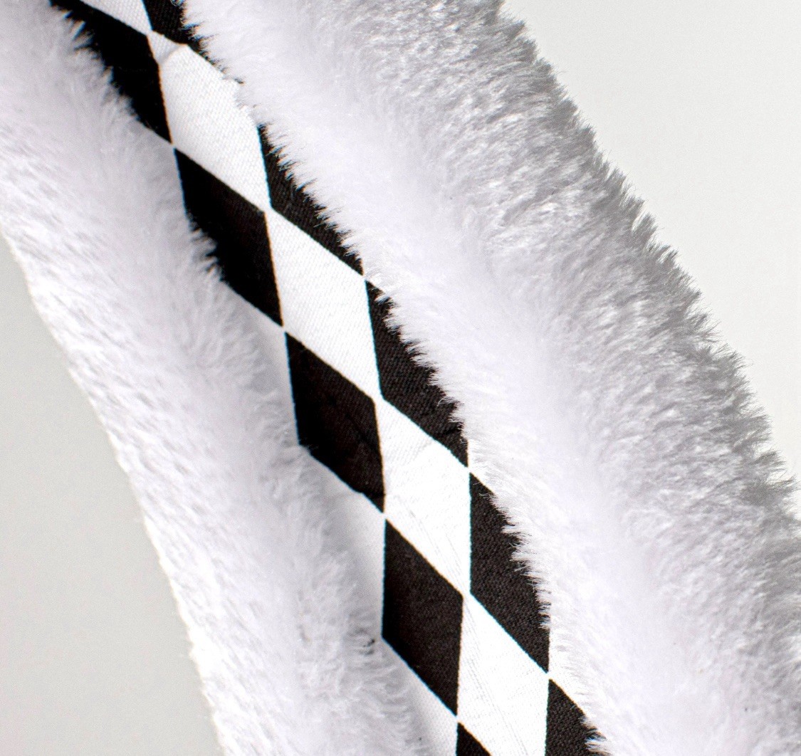 Black White Harlequin Easter Bunny Ears 21” Stem Pairs W Mackenzie Childs NEW