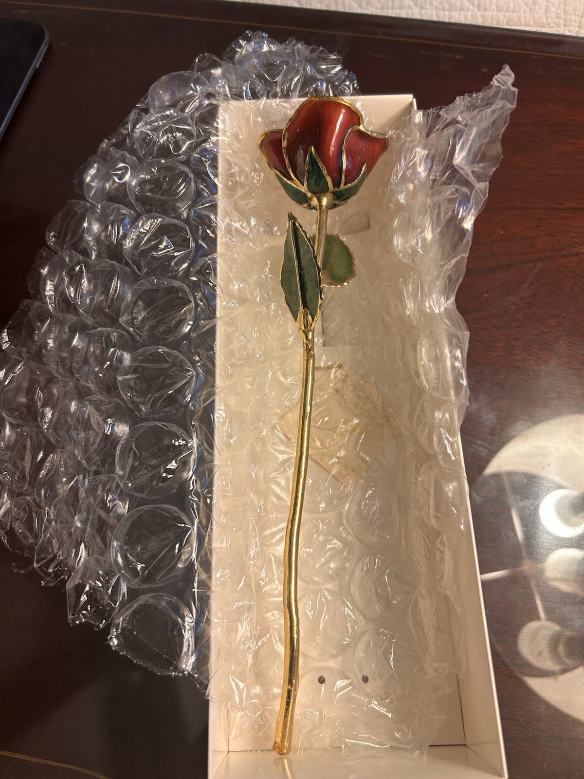 Lacquer 24k Gold Dipped Rose Burgundy