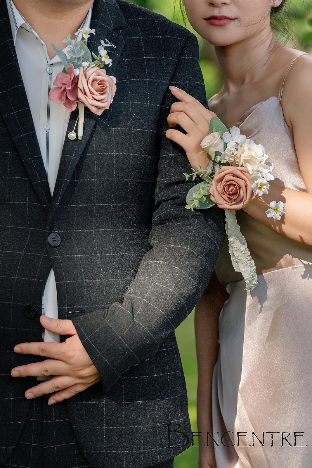 6 PCS Dusty Rose Corsages For Wedding Prom Party Hand Flower