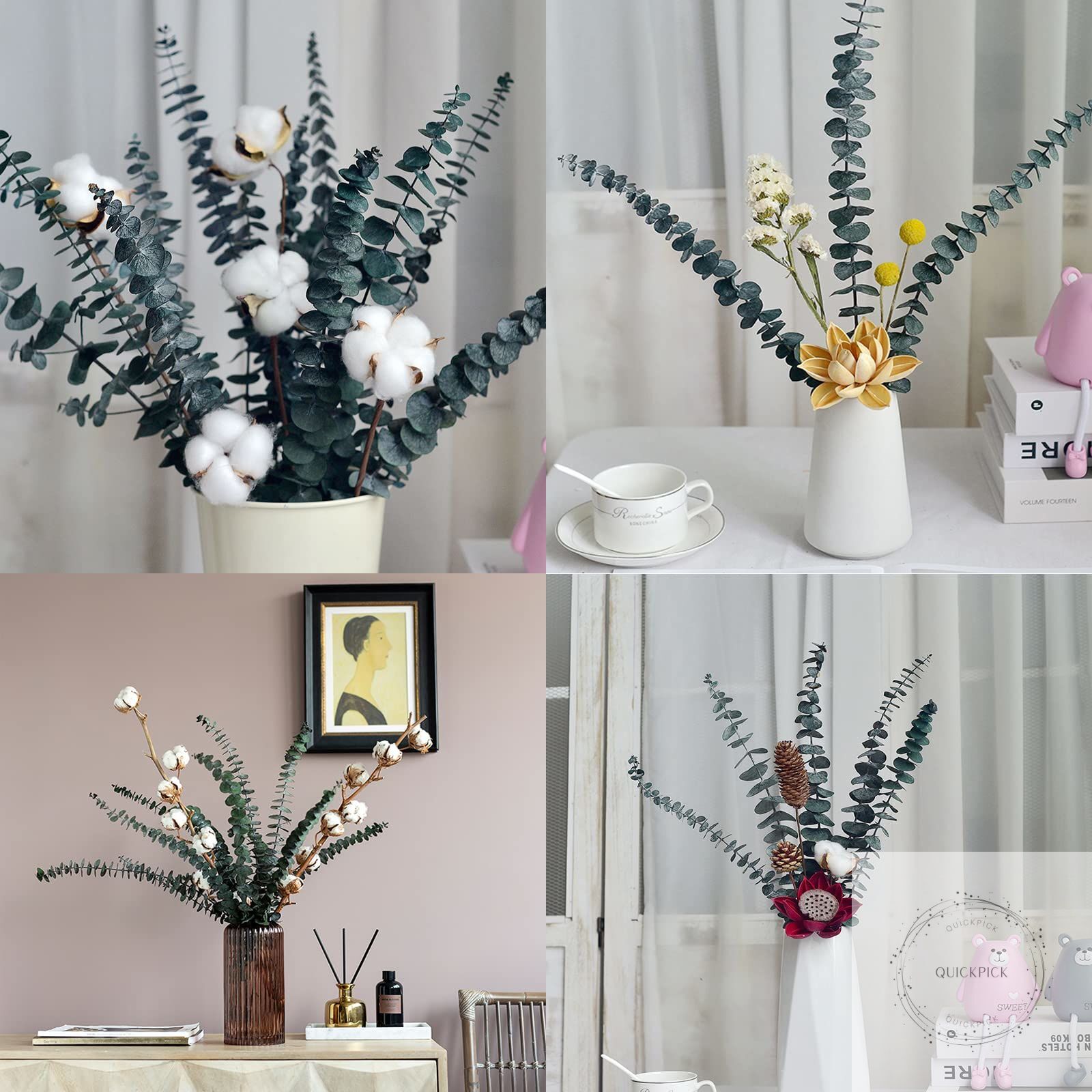 Eucalyptus for Shower 10 Pcs Hanging Dried Eucalyptu Stems 17″ Real Eucalyptus