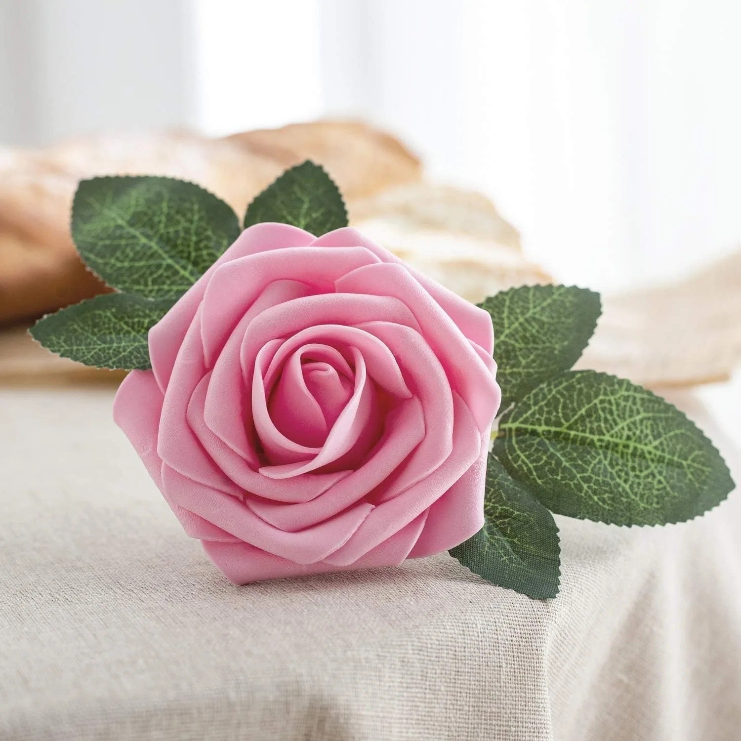 25Pcs Artificial Flowers Fake Flowers Roses Stem for DIY Wedding Bouquets Party