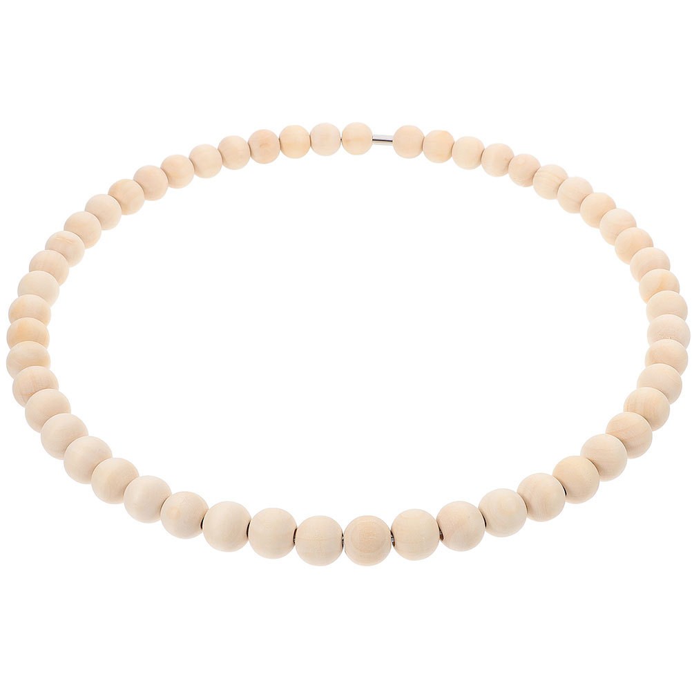 Beaded Wreath Craft Natural Wood Bead Circle Rustic Wood 20.00 cm