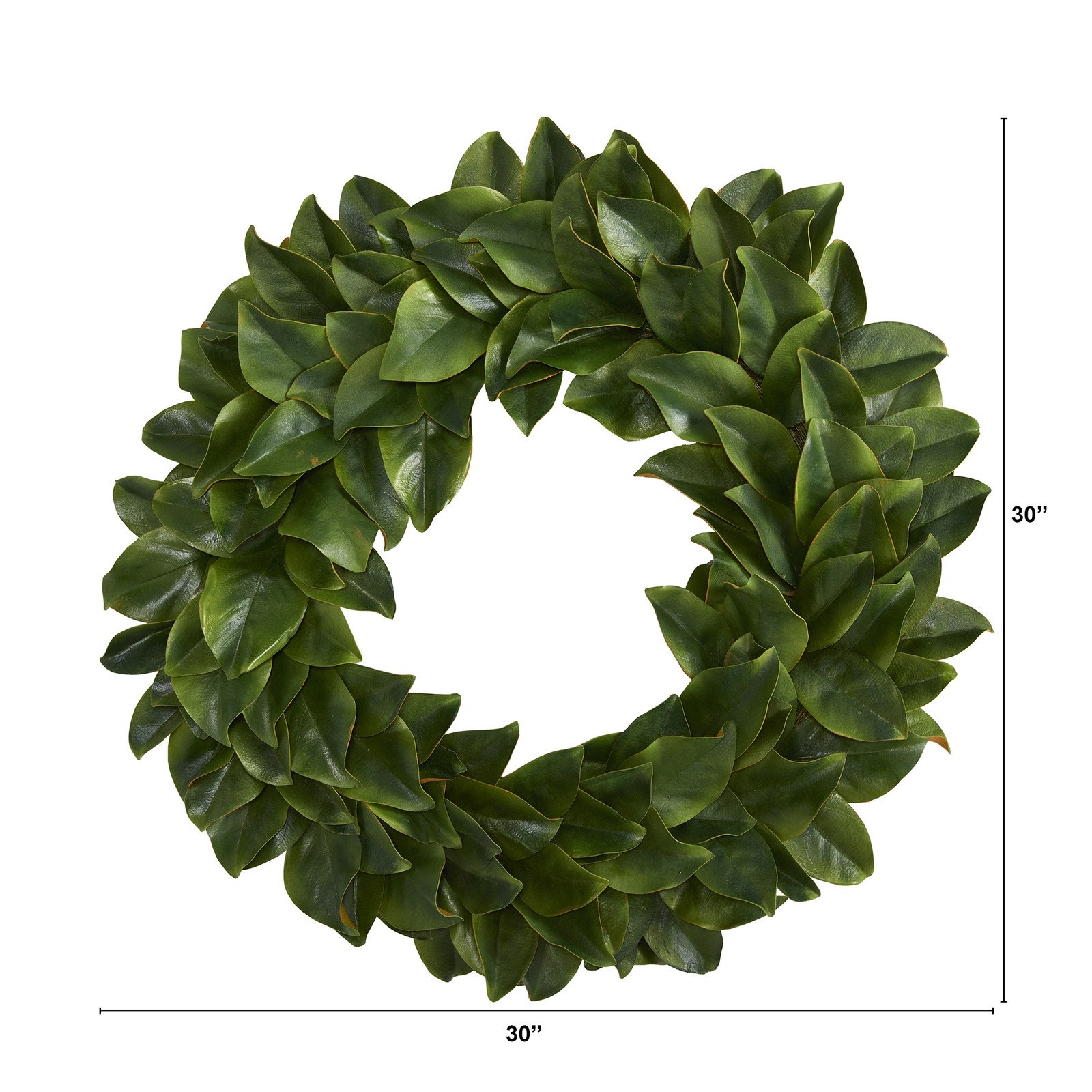 Nearly Natural 30″ Magnolia Artificial Wreath in Green