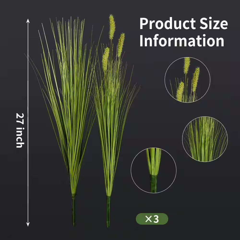 27 In. Indoor/Outdoor Artificial Onion Grass Greenery Shrubs Bushes and Artifici