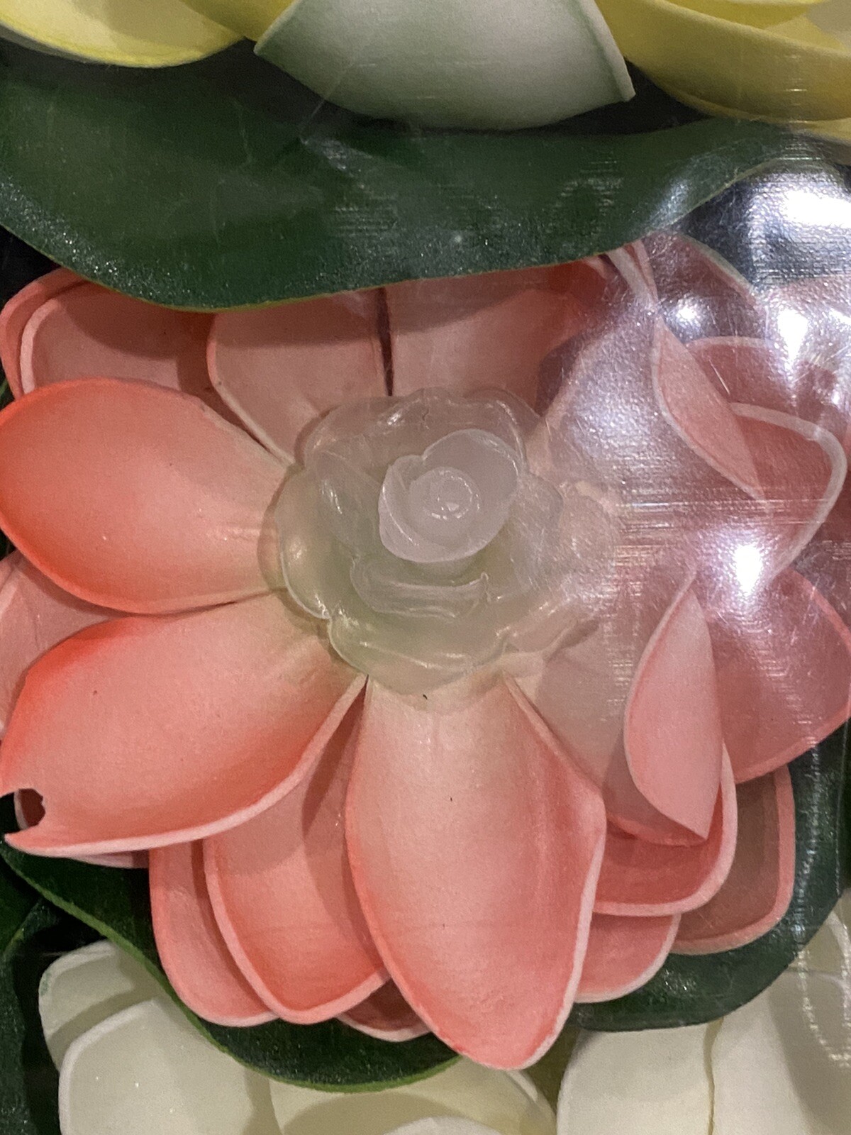 LACGO 6 Pcs Floating Foam Lotus Flower with Water Lily Pad Warm White Lights