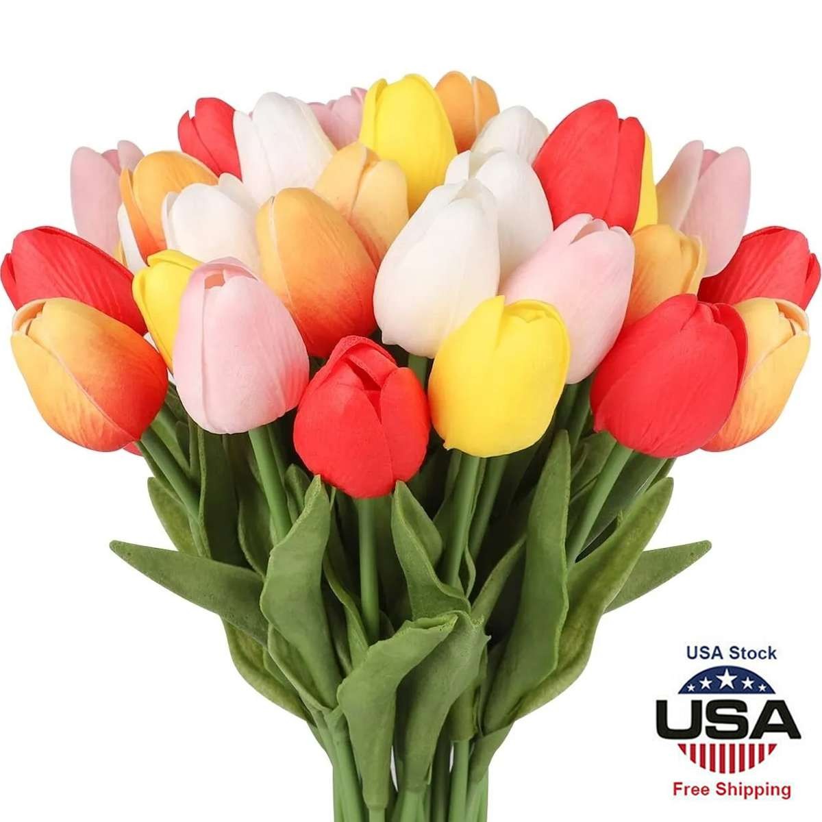 Artificial Lifelike Tulip Flowers Bouquet Wedding Home Festival Decor Gift