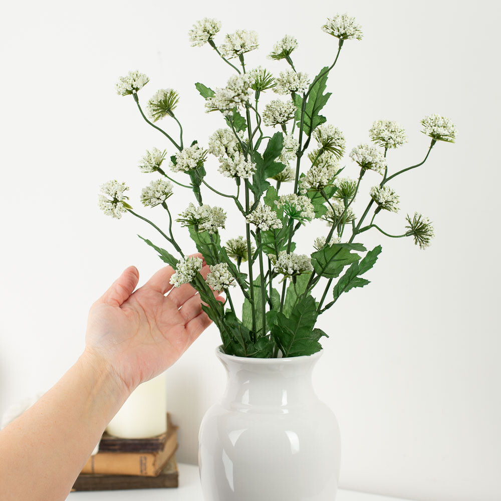 Set of 2 Artificial Mini Queen Annes Lace 22″ Bushes