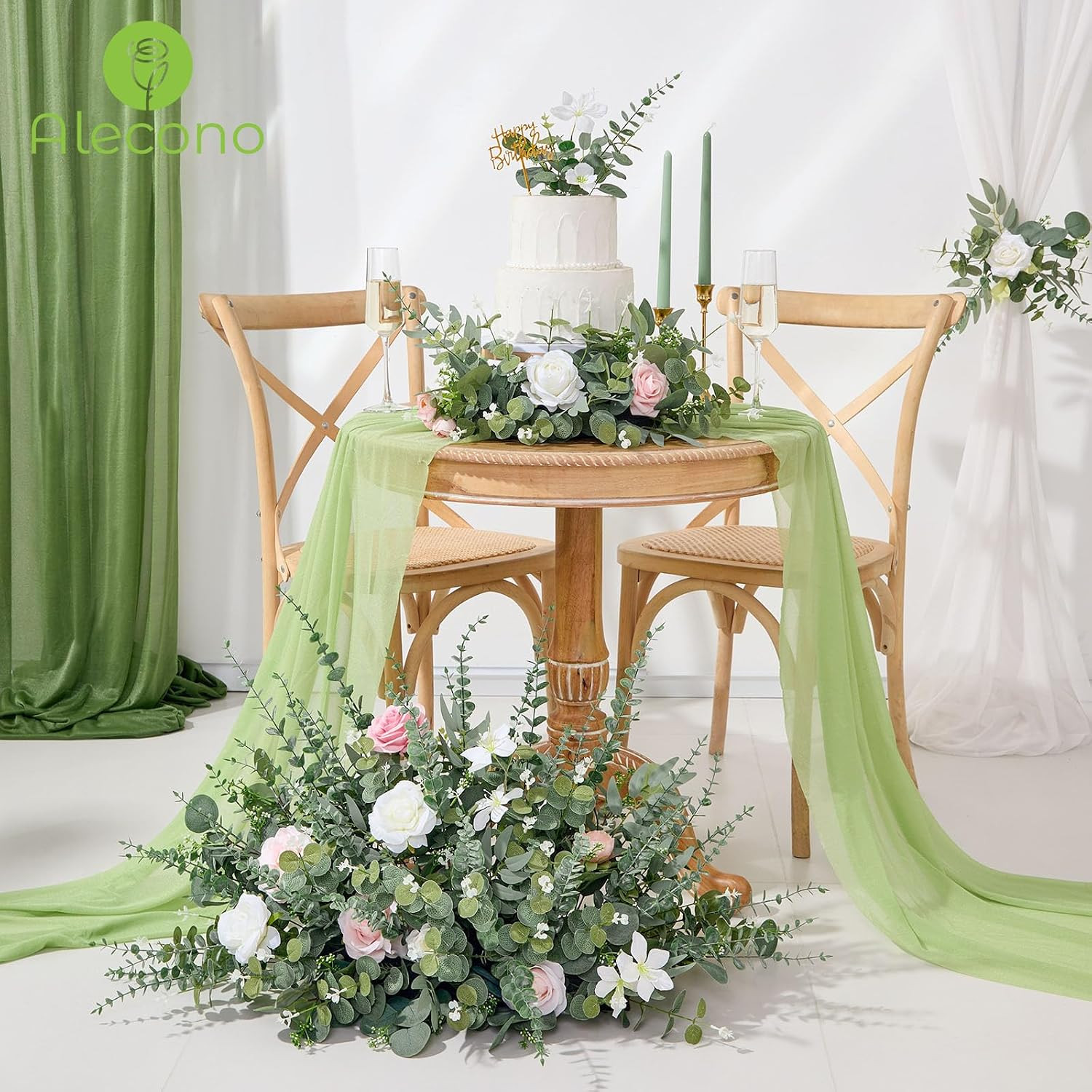 100Pcs Eucalyptus Leaves Stems – Faux Greenery for Weddings & Decor
