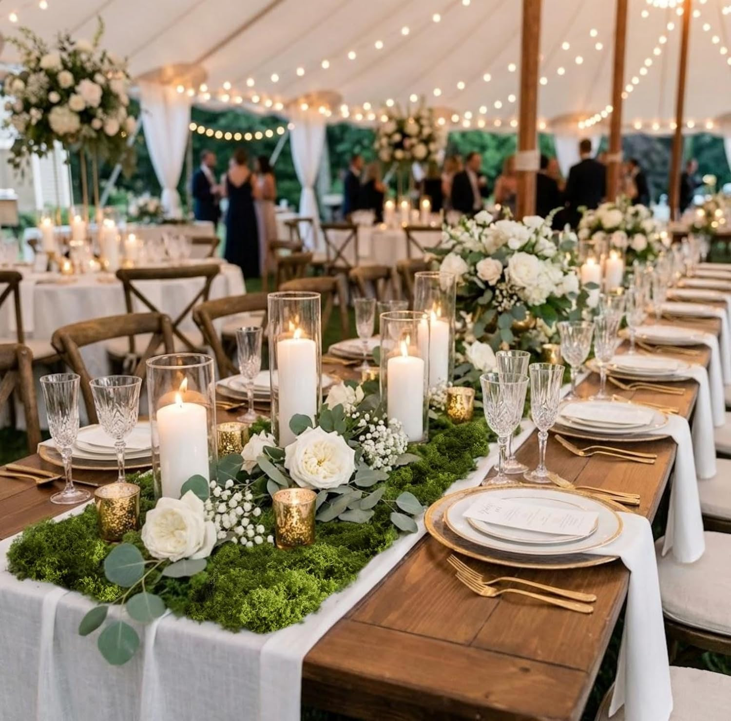 Fake Moss Mat Artificial Moss Table Runner for Wedding Decor Table Centerpieces