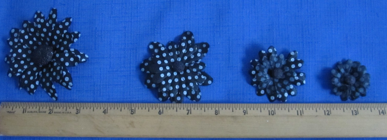 #9 Lot-38 Used Silk Flower Blooms Polka Dot Daisy 1.5-3.5″ Multiple Colors