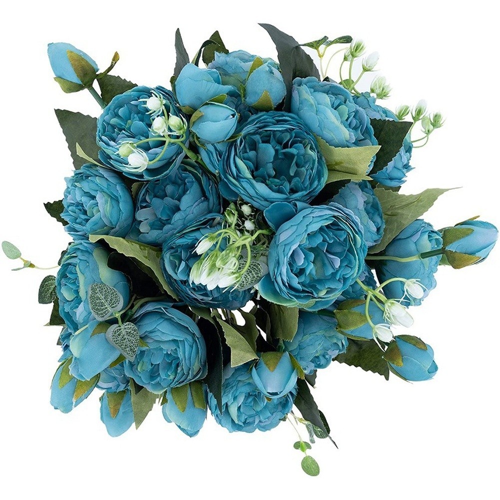 5 Head Persian Peony Silk Flowers Wedding Home Decor Fake Roses Bouquet