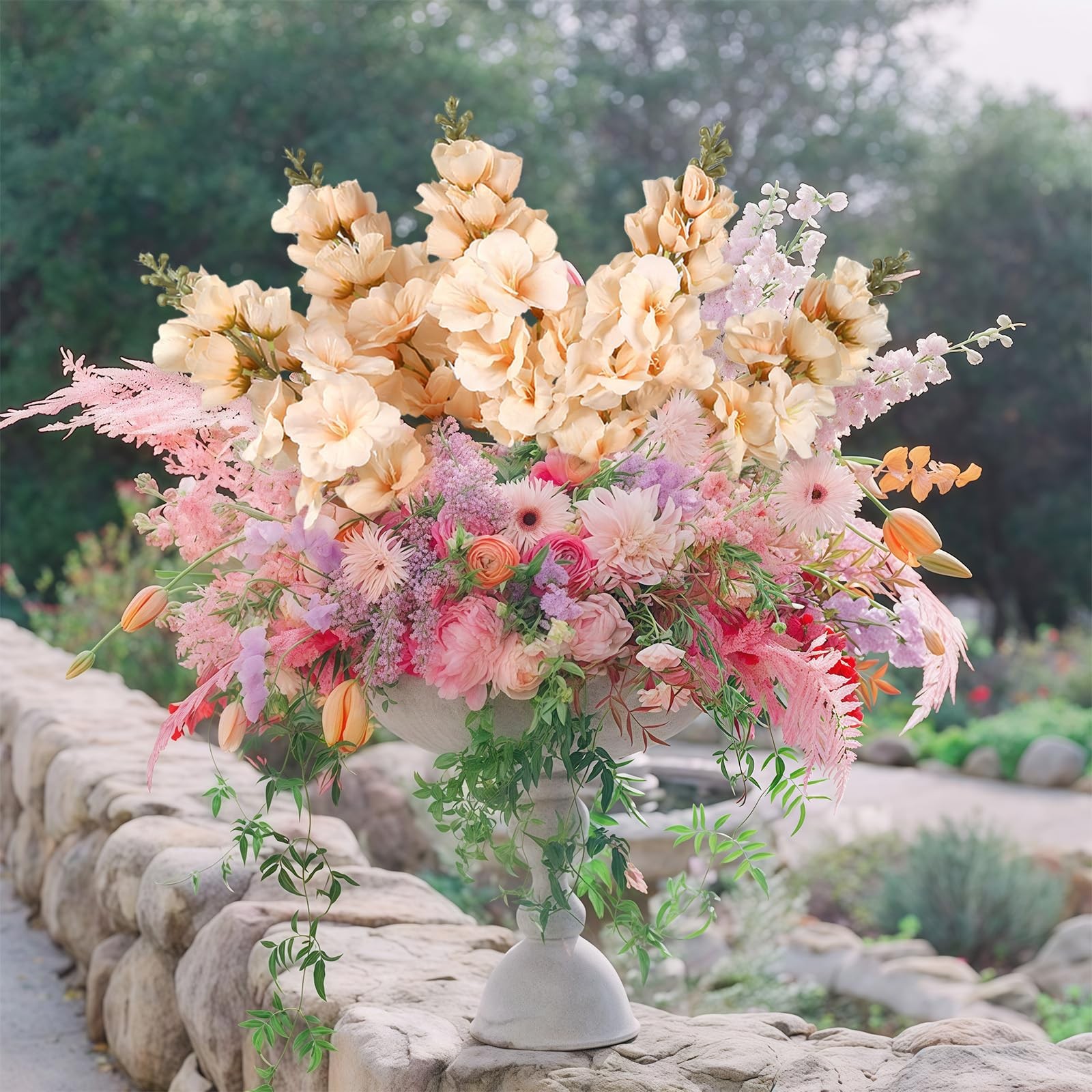 6PCS Gladiolus Artificial Flowers 33.5in Long Stem Fake Silk Flowers Faux Gla…