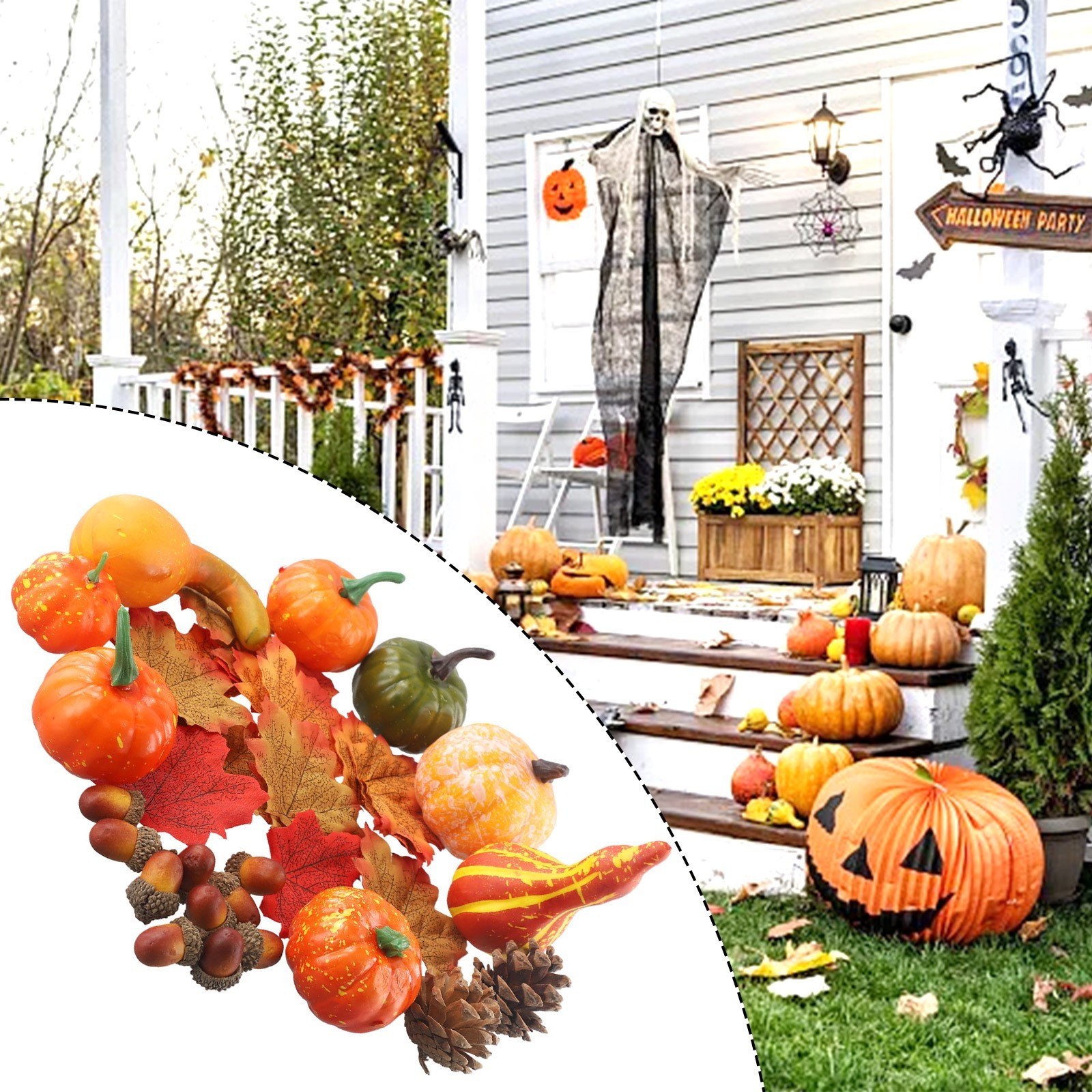 Artificial Pumpkin Harvest Autumn Thanksgiving Wreath Banquet Party Decor