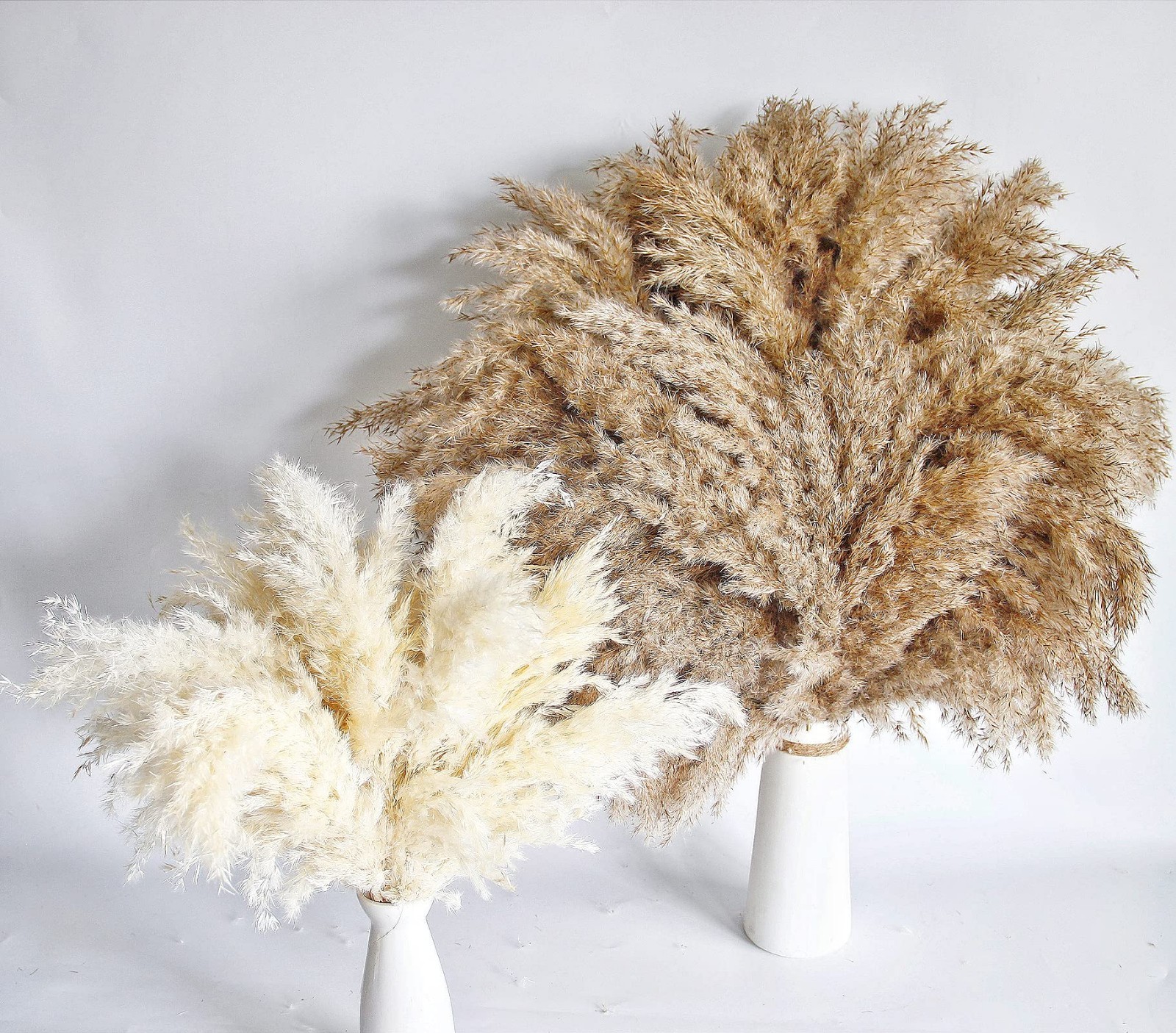 60 PCS Natural Pampas Grass – Fluffy Boho Decor for Home & Coffee Table, 17