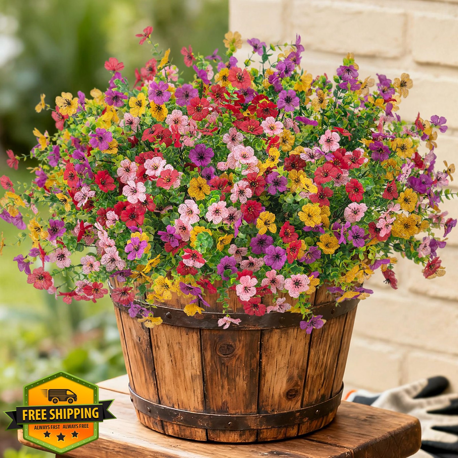 12pk INXUGAO Artificial Flowers Outdoor Daisy UV Resistant