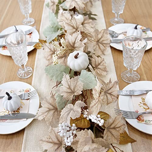 Fall Decor – Fall Garland – 6Ft Autumn Maples Leaf Pumpkin Berry Garland –