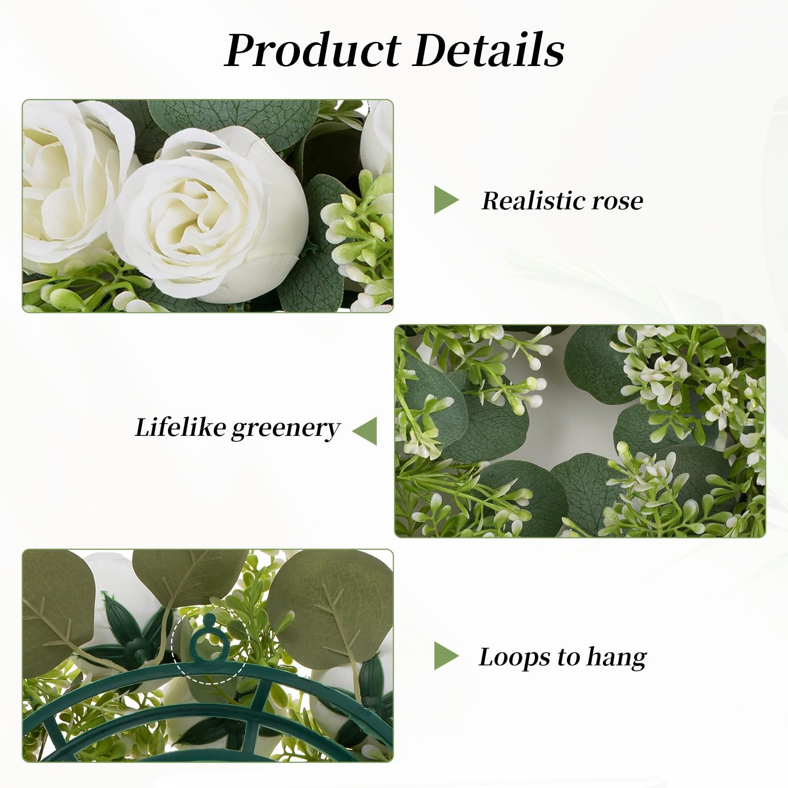 Large White Artificial Rose Candle Rings – 10Pcs Wedding Centerpiece Decor