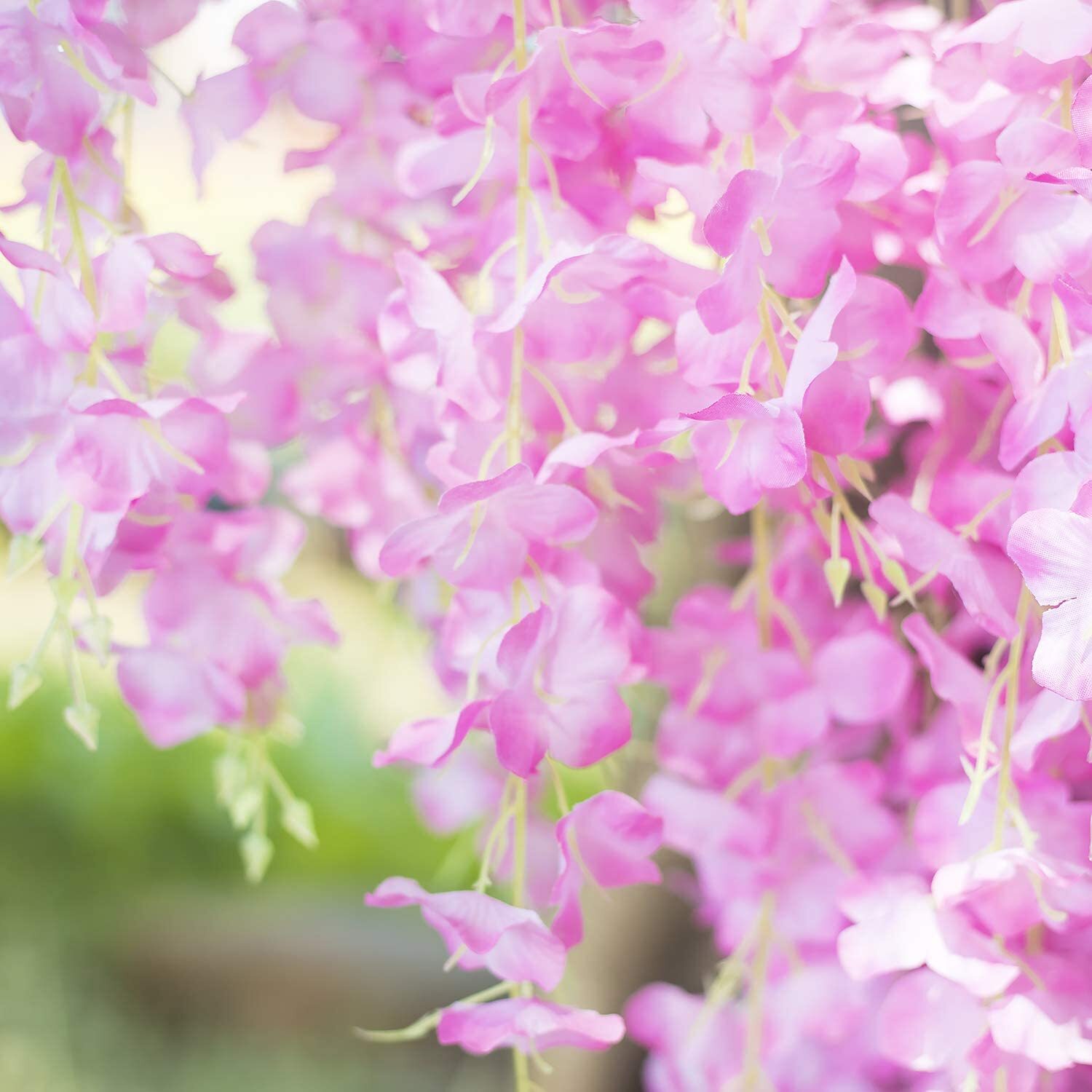 24Pcs Artificial Fake Wisteria Vine Ratta Hanging Garland Silk Flowers Decor USA