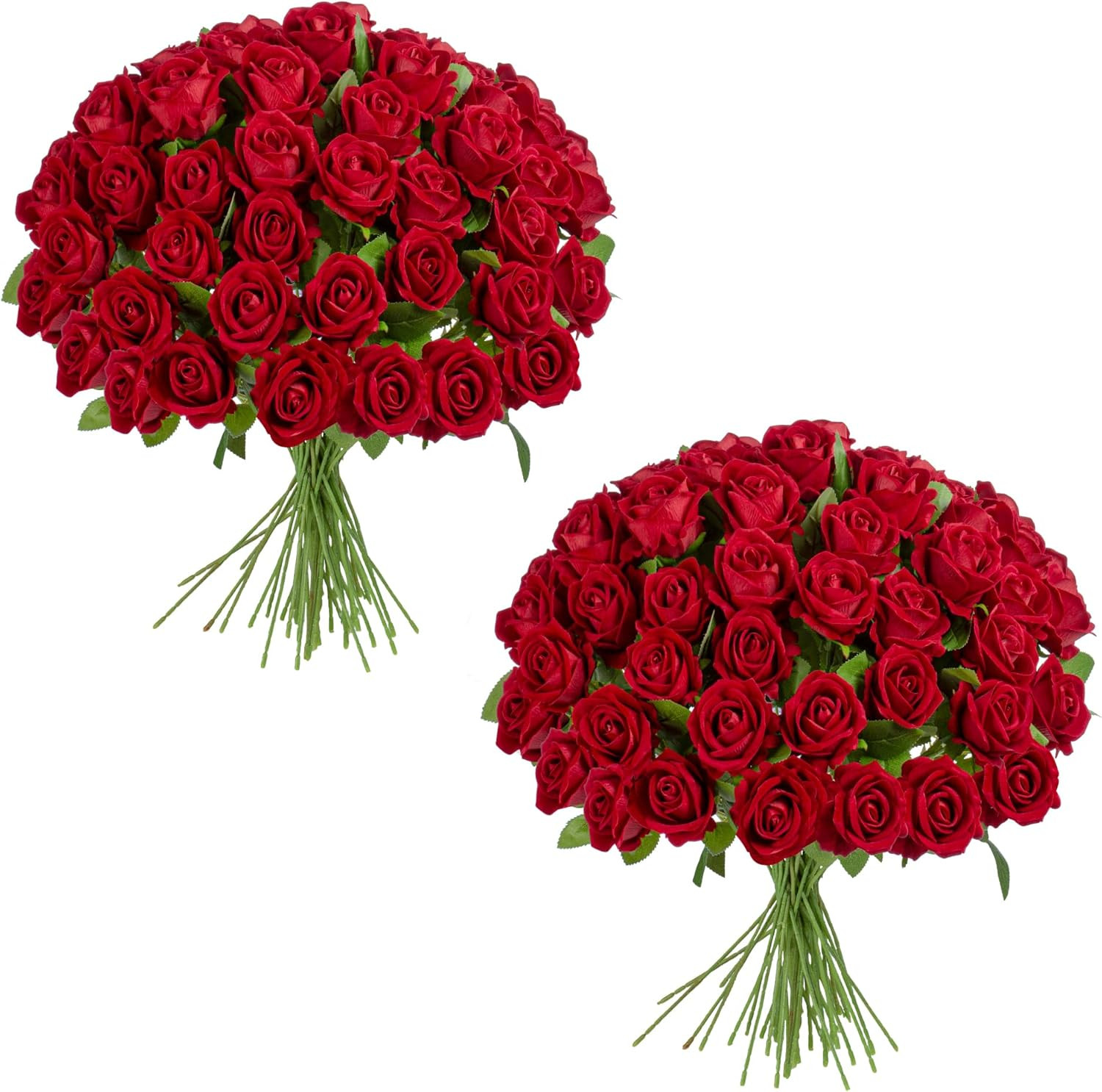 Red Artificial Roses – 100PCS Fake Flowers for Home Decor & Gifts