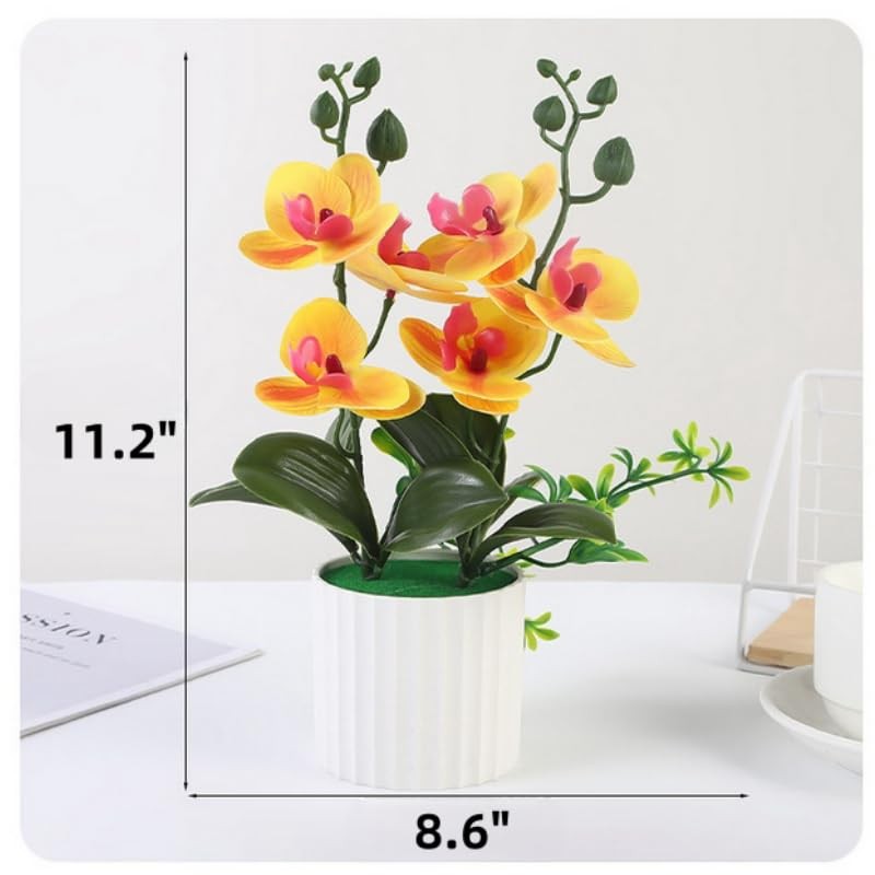 Artificial Orchid in Pot 11.2“ Real Touch Butterfly Orchid Flowers in Vase Fa…