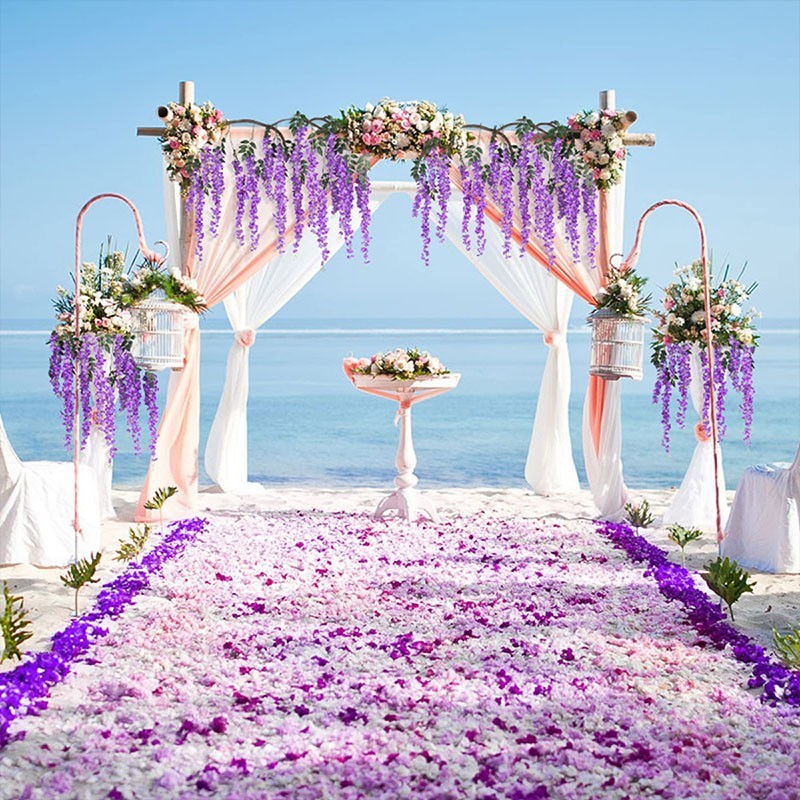 Artificial Wisteria Vine Garland Fake Flower Plants Garden Wedding Hanging Decor