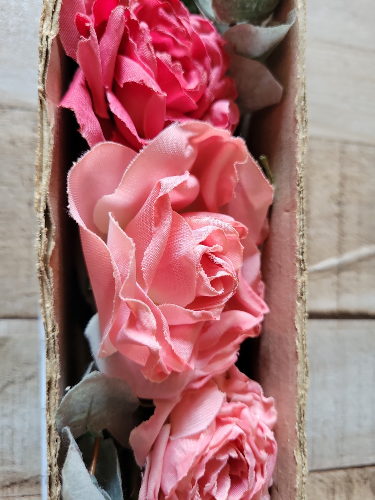 Home Interiors Pink Faux Silk Roses Swag Floral Bouquet New In Box Vintage Rose