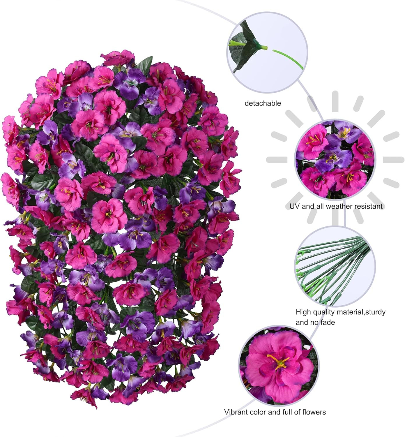 Ivydale Hibiscus Artificial Fake Hanging Flowers Plants for Outdoor Spring Decor