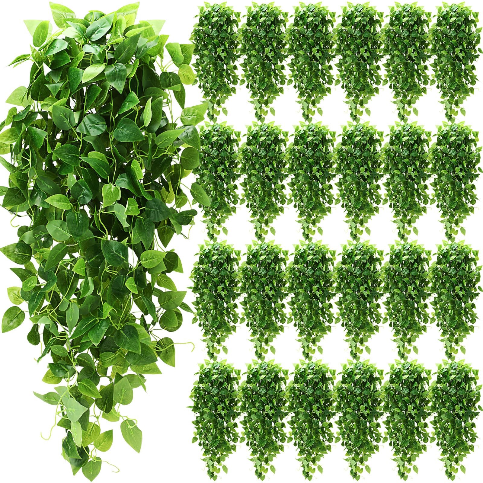 XunYee 48 Pcs Artificial Hanging Plants 3.6FT Fake Hanging Plants for Living …