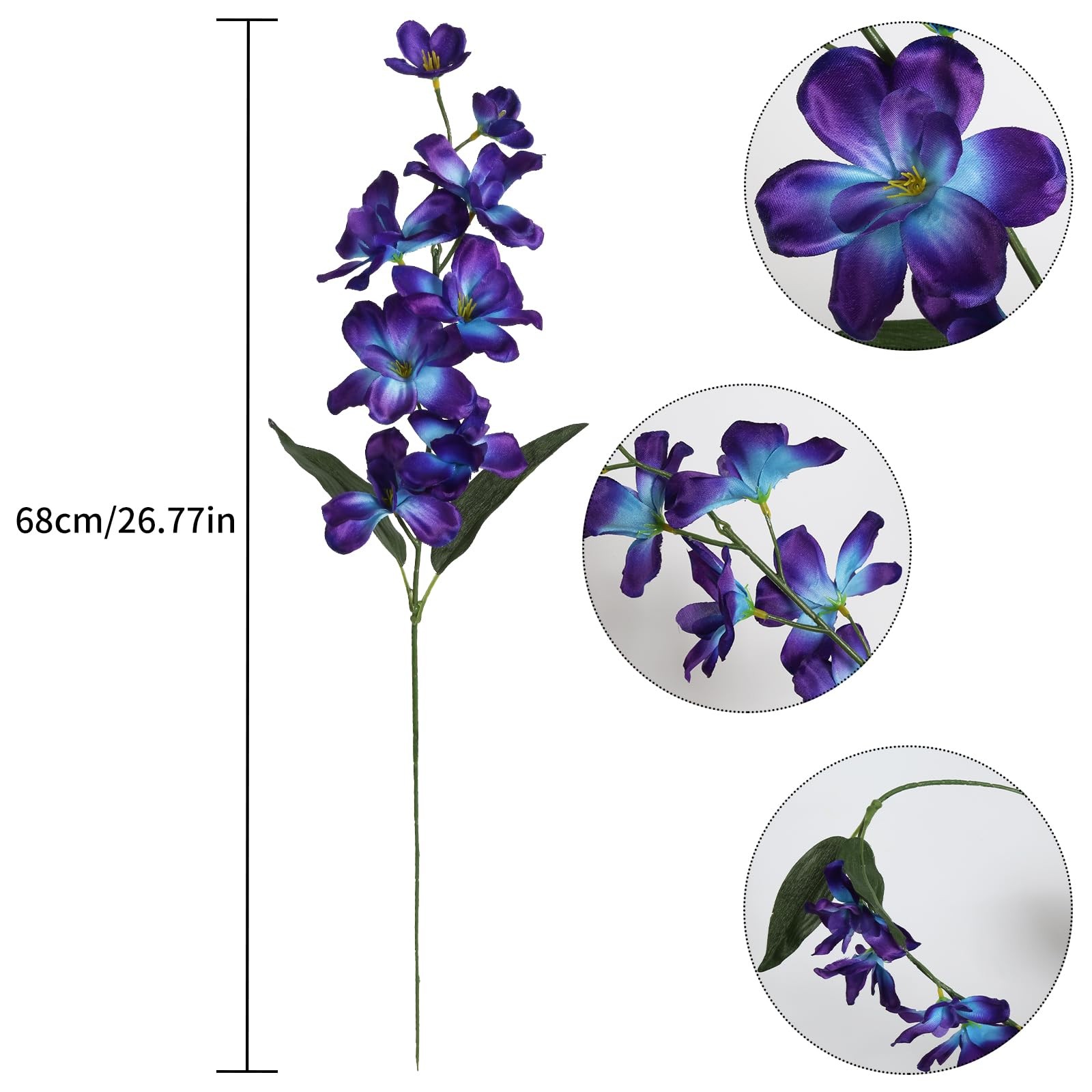 Orchid Artificial Flowers 27 Inches Purple Blue – Wedding Home Decoration