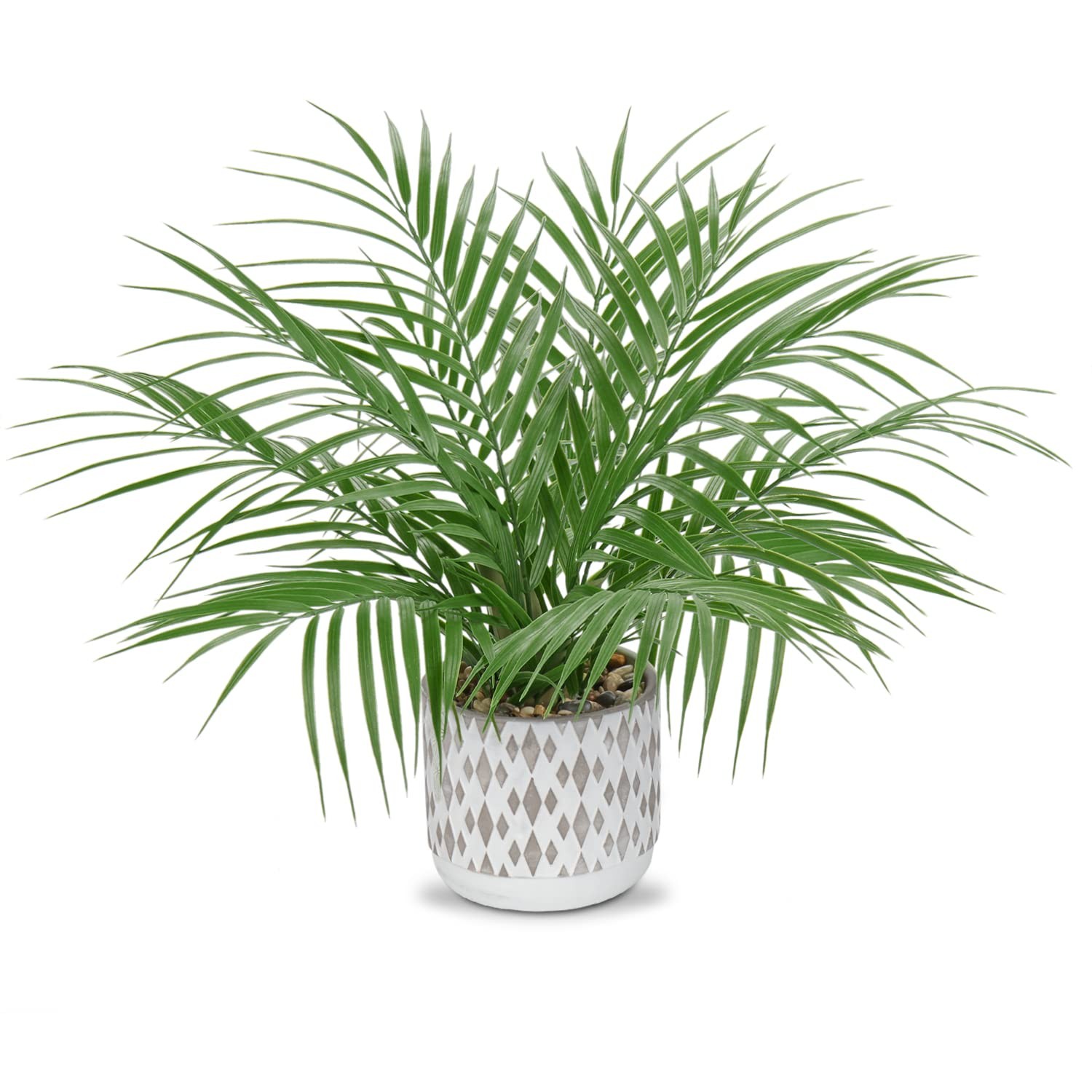 Hollyone Large Artificial Potted Plants Fake Palm Plants 16 Faux Green Plant Pla