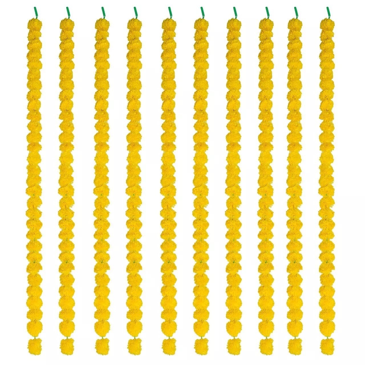 Artificial Marigold Flower Garlands Diwali Indian Wedding Decoration Yellow 5 ft
