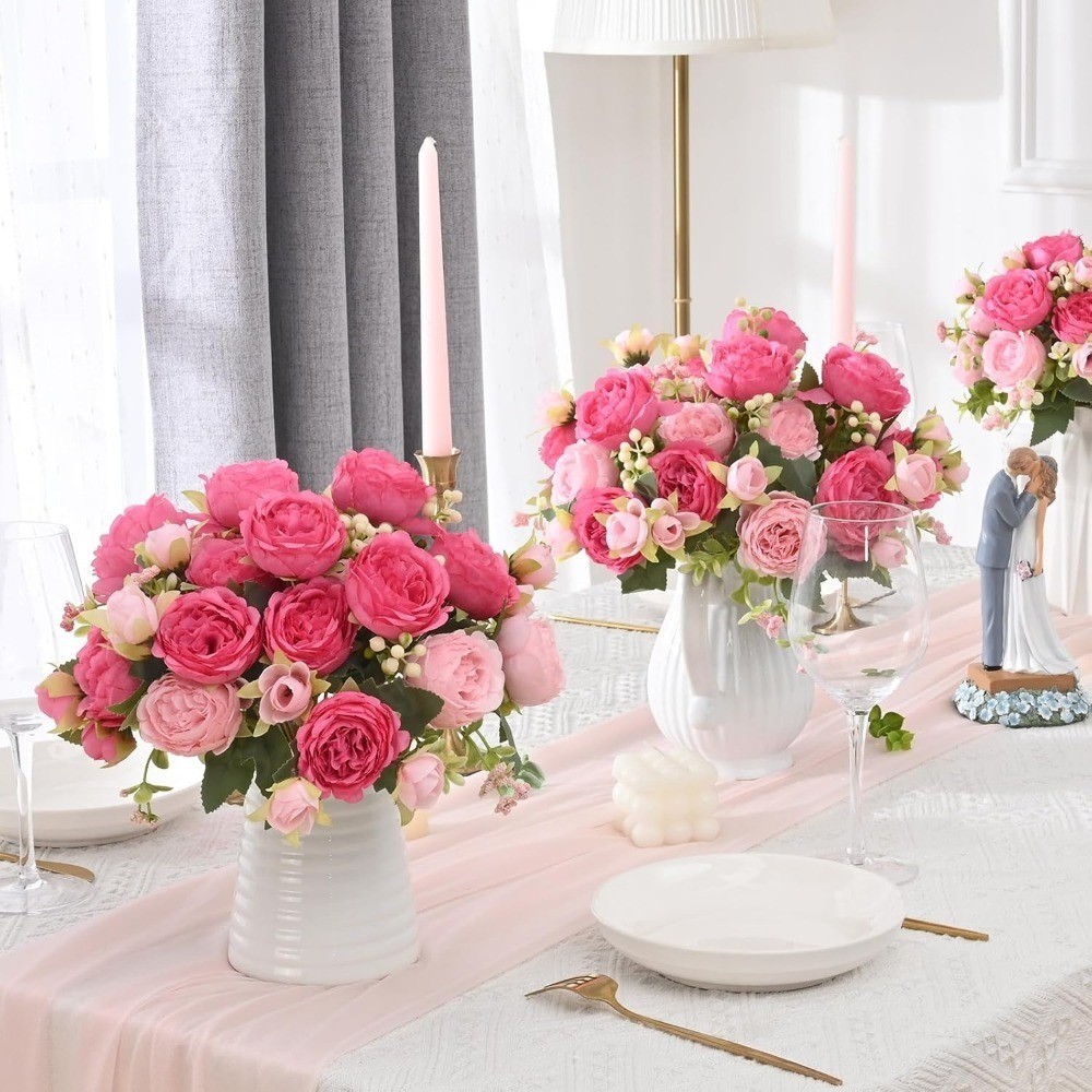 Artificial Peony Flowers 36 Heads Fake Bouquets Party & Celebration Decorations.