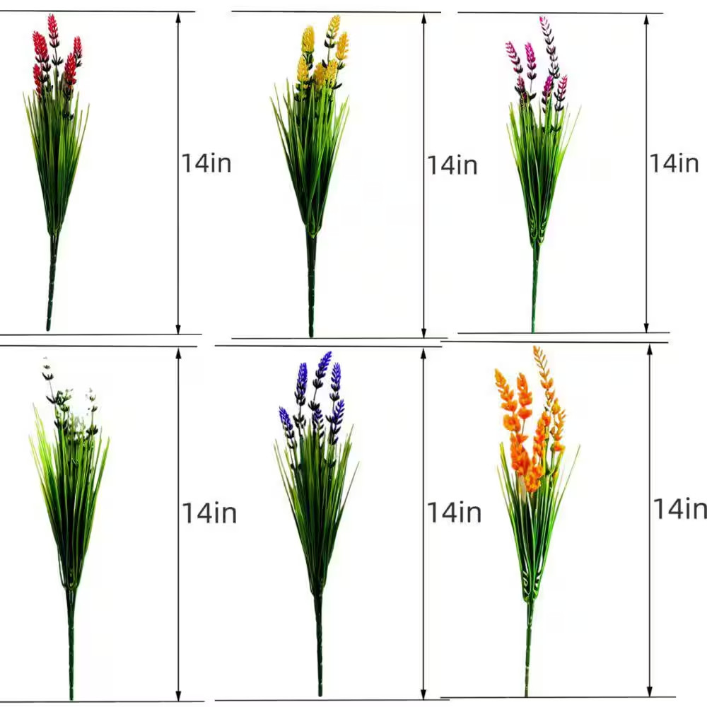 24 Bundles Faux Silk Plastic Plants for Spring Summer Decor, 14 In. Multi-Colore