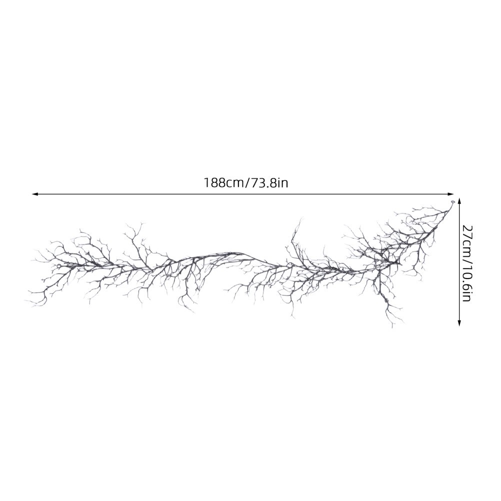 Black Twig Halloween Garland, 6.2ft Spooky Branch Faux Hanging Vine for
