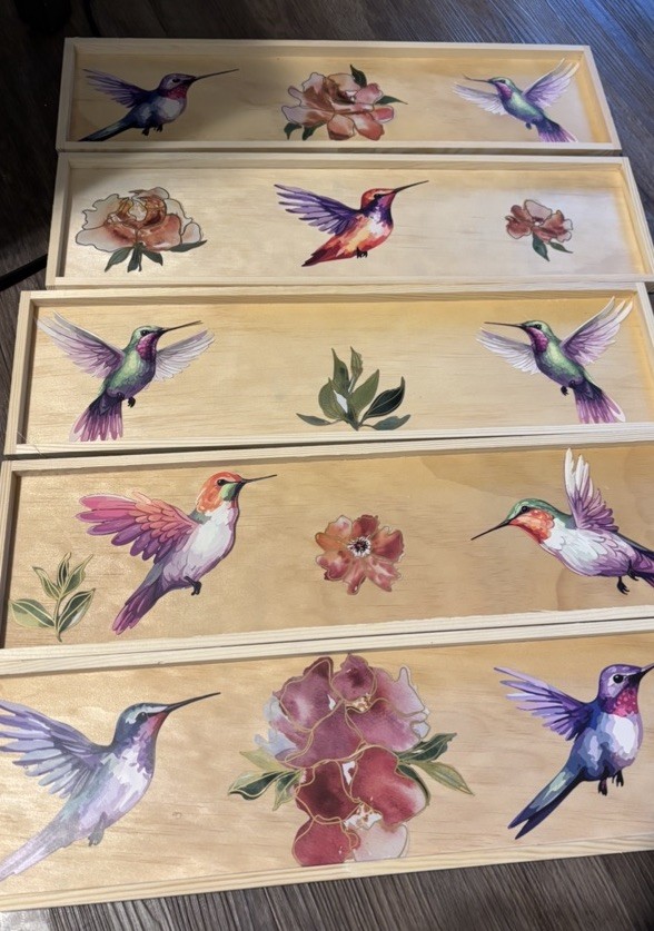 Handmade Wooden wall hanging made with Floral, Butterfly,