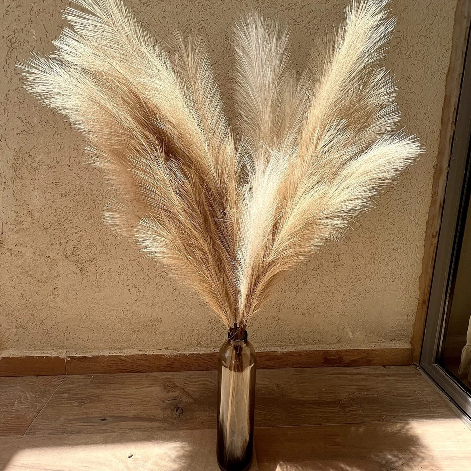 43″/ 3.6 ft Pampas Grass Tall 4 Pcs – Artificial Large Decor for Floor Vase Room