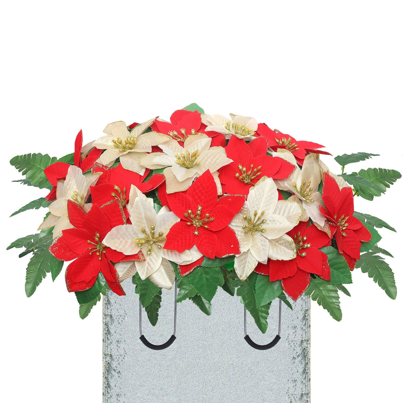 Christmas Cemetery Flowers Saddle for Graves,Cemetery Memorial Flowers for Ou…