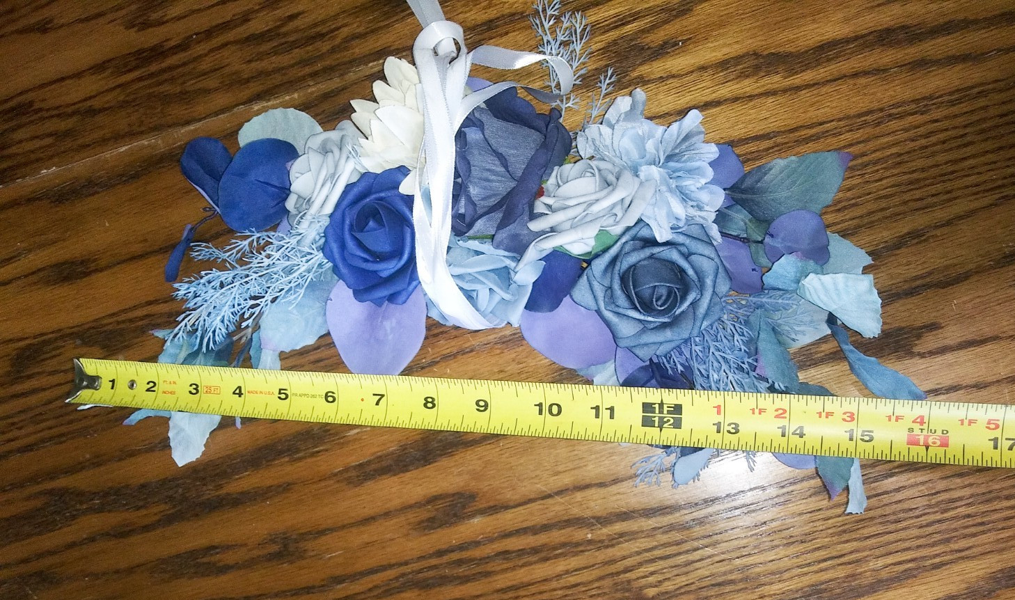 Two Artificial Floral Swags 22″ & 16″ Blue Multi Colors